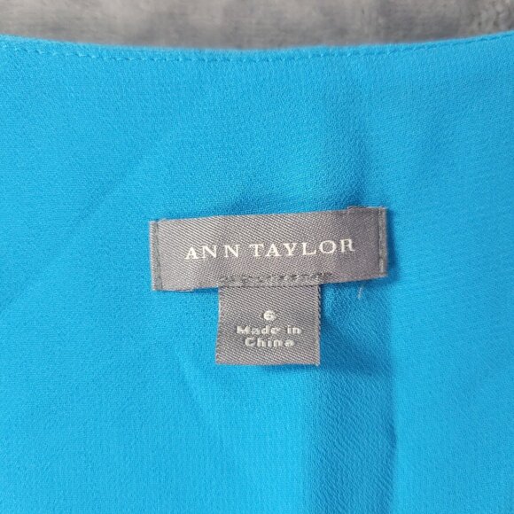 Ann Taylor Womens Silk Blend Blue Lace Trim Babydoll Cami Top 6 Quiet Luxury Y2K - Picture 2 of 12